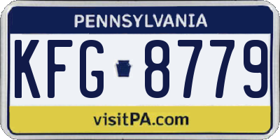 PA license plate KFG8779