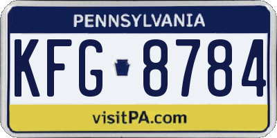 PA license plate KFG8784
