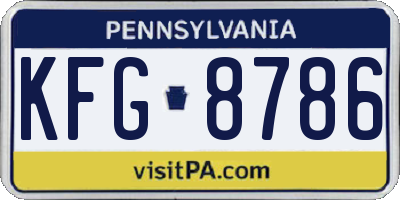 PA license plate KFG8786