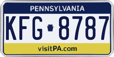 PA license plate KFG8787