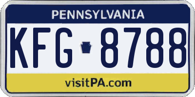 PA license plate KFG8788