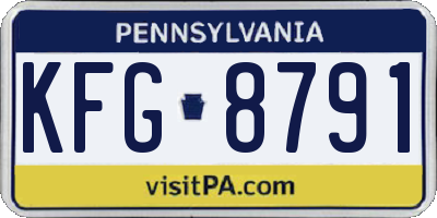 PA license plate KFG8791