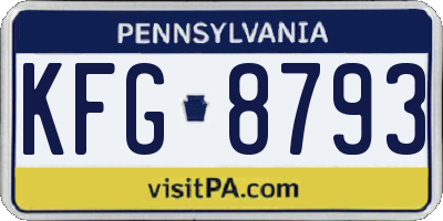 PA license plate KFG8793