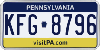 PA license plate KFG8796