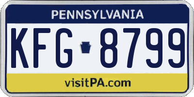 PA license plate KFG8799