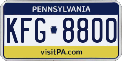 PA license plate KFG8800