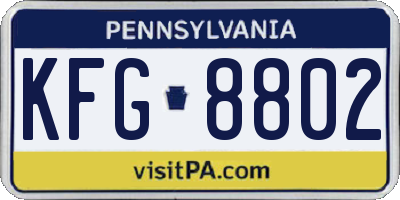 PA license plate KFG8802
