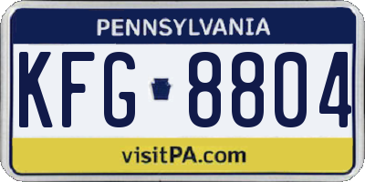 PA license plate KFG8804