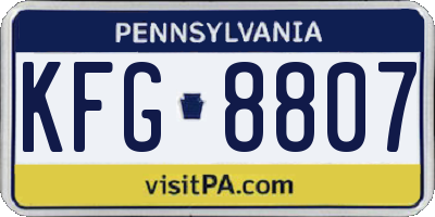 PA license plate KFG8807