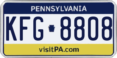 PA license plate KFG8808