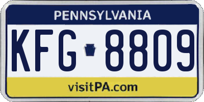 PA license plate KFG8809