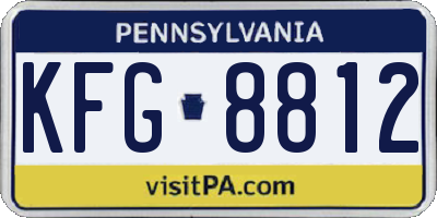 PA license plate KFG8812