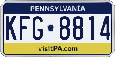 PA license plate KFG8814