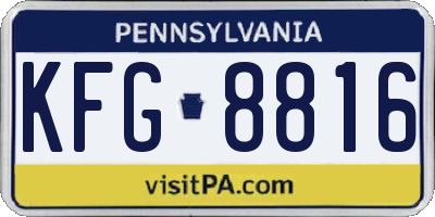 PA license plate KFG8816
