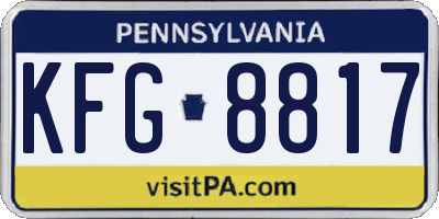 PA license plate KFG8817