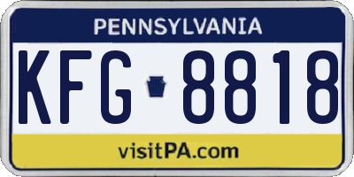 PA license plate KFG8818
