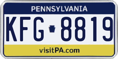 PA license plate KFG8819