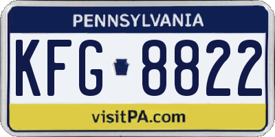 PA license plate KFG8822