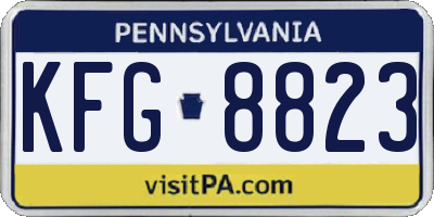 PA license plate KFG8823