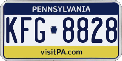 PA license plate KFG8828