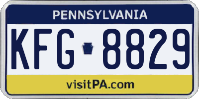 PA license plate KFG8829