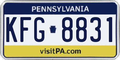 PA license plate KFG8831