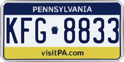 PA license plate KFG8833