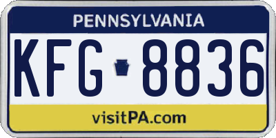 PA license plate KFG8836