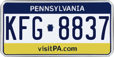 PA license plate KFG8837
