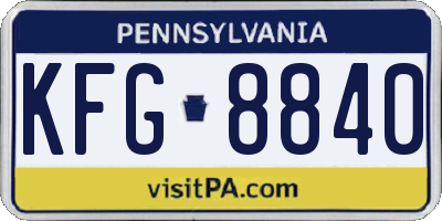 PA license plate KFG8840