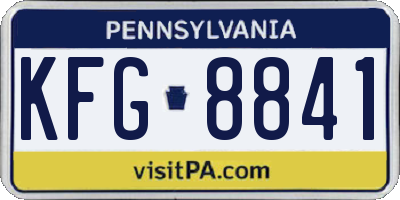PA license plate KFG8841