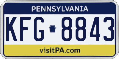 PA license plate KFG8843