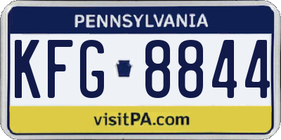 PA license plate KFG8844