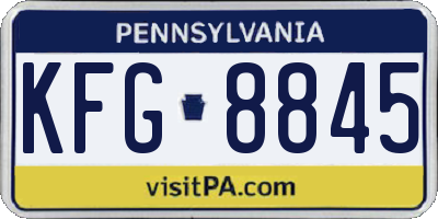 PA license plate KFG8845