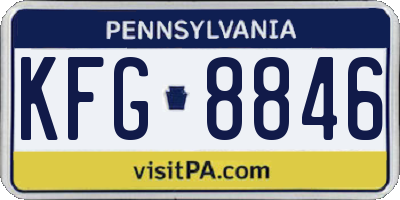 PA license plate KFG8846