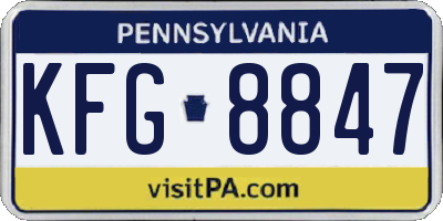 PA license plate KFG8847