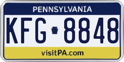 PA license plate KFG8848