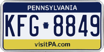PA license plate KFG8849