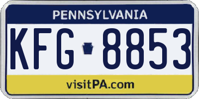 PA license plate KFG8853