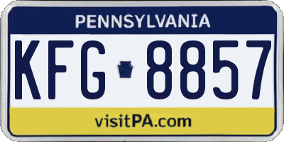 PA license plate KFG8857