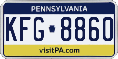 PA license plate KFG8860