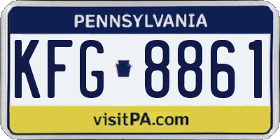 PA license plate KFG8861