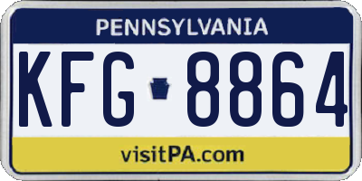 PA license plate KFG8864