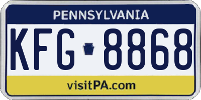 PA license plate KFG8868