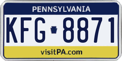 PA license plate KFG8871