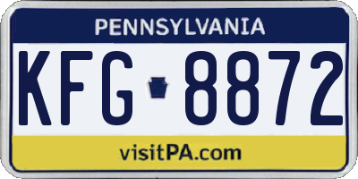 PA license plate KFG8872