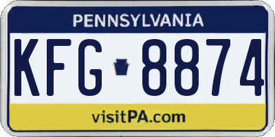 PA license plate KFG8874