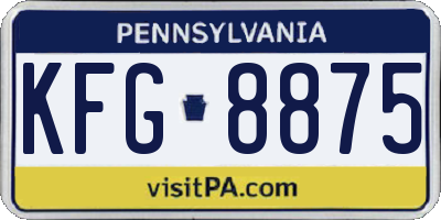 PA license plate KFG8875