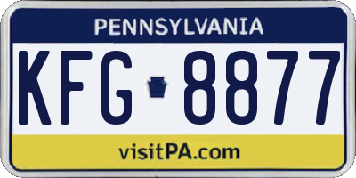 PA license plate KFG8877