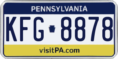 PA license plate KFG8878